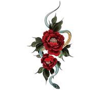 8 hojas de tatuajes temporales de serpiente, flor y tótem for hombres y mujeres, tatuajes falsos for manos, brazos y cuello.(H)