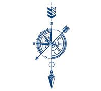 8 hojas de tatuajes temporales impermeables de larga duración con brújula, flecha y dragón, tatuajes falsos for hombres y mujeres.(05)