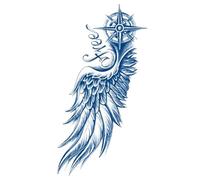 8 hojas de tatuajes temporales impermeables de larga duración con brújula, flecha y dragón, tatuajes falsos for hombres y mujeres.(17)