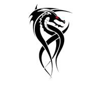 8 hojas de tatuajes temporales impermeables, tatuajes de alas de dragón, tótem de lobo, arte corporal, tatuajes falsos for brazo for hombres(08-TBS8069)