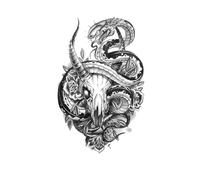 8 hojas de tatuajes temporales impermeables, tatuajes de alas de dragón, tótem de lobo, arte corporal, tatuajes falsos for brazo for hombres(05-TBS8089)