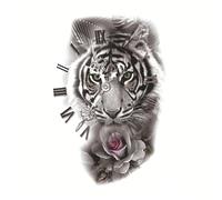 8 hojas de tatuajes temporales impermeables, tatuajes de alas de dragón, tótem de lobo, arte corporal, tatuajes falsos for brazo for hombres(20-TBS8010)