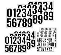 8 Hojas Letras y Números Adhesivas Pegatinas 166 Piezas Impermeables Letras y Numeros Adhesivas Grandes Pegatinas de Números de Buzón para Buzones Puertas Casas Números de Dirección Interior o Exterio