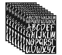 8 Hojas Pegatinas Alfabeto, 2,5cm Mayúsculas Letras Adhesivas Cursiva Vinilo Grandes para Manualidades Letreros Carteles Ventanas Buzones Automóviles (Blanco)