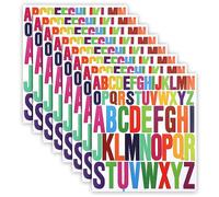 8 Hojas Pegatinas de Letras, 2,5cm/5cm De Colores Autoadhesivo Pegatinas de Vinilo del Alfabeto Impermeable Pegatinas para Scrapbooking para Cartel Auto Buzón Ventanas (Estilo A)
