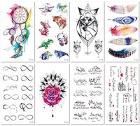 8 Hojas Pegatinas De Tatuajes Temporales Con Letras En Inglés Conjunto De Labios Rojos Tatuaje Realista Temporal Para Eventos De Fiesta