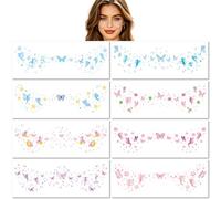 8 Hojas Pegatinas Faciales De Mariposas Y Pecas Decoraciones Faciales De Princesa Rosa Para Fiestas Pegatinas Temporales Impermeables