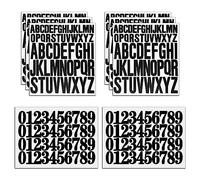8 Hojas Pegatinas Números de Letras 1" 2" Letras Adhesivas Grandes Autoadhesivas Impermeables Vinilo Pegatinas de Números Alfabeto para Albumes Recortes Manualidades Buzones Tarjetas - Negro