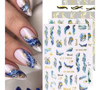 8 Hojas Pegatinas Uñas,Nail Art Stickers,Pegatinas Uñas Decorativas,Decorativa Etiqueta Adhesivos para Decoraciones de Uñas de Bricolaje,Pegatinas Uñas Autoadhesivo Uñas Calcomanías Pegatinas Uñas