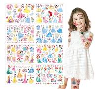 8 Hojas Princesas Tatuadas, Tatuajes Temporales Niños, Tatuaje de Dibujos Animados para Niños, Tattoo Pegatinas Princesa, Tattoo Impermeables, para Decoración Fiesta de Cumpleaños Regalo