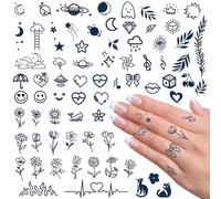 8 Hojas Tatuajes Temporales, Flor Falsos Calcomanias Impermeables para Adultos Mujeres Hombres, Que Duran de 1 a 2 Semanas