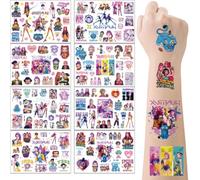 8 Hojas Tatuajes Temporales, Tatuajes Temporales Niños Huntrix, Pegatinas de tatuaje para cosplay, Pegatinas Temporales Película Anime, Premios de Clase, Stuffers Fiesta de Cumpleaños