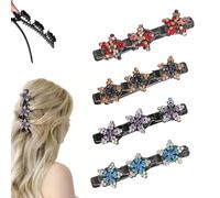 8 horquillas para el pelo de Five Leaf Clover, 2025, nuevas horquillas para el pelo con flores, accesorios para el cabello para mujer, pasador trenzado para niñas, crea una variedad de peinados