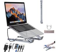 8-in-1 USB-C Laptop Stand, 2025 New Upgraded Laptop Stand Docking Station,Portable All-in-One 8-Port,Type C Hubs Adapter with 4K HDMI, 2 USB 3.0,PD 100w, Plug and Play for Office,School,Home (5-in-1)