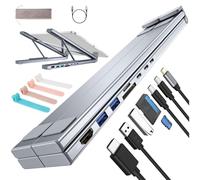 8-in-1 USB-C Laptop Stand,Laptop Stand with 4K HDMI,Portable Adjustable Laptops Docking Station Stands,Type C Hubs Adapter,Universal for Office,Corporate Desks,Cafe,Home