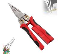 8 in 1 Wire Stripper with Voltage Tester, 2025 New Multifunctional Plier Tools, Multifunctional Professional Wire Stripper Electrical Pliers, Durable Home Repair Crimping Tool (Red)