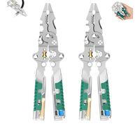 8 In 1 Wire Stripper with Voltage Tester, Electrical Disconnect Pliers, Folding Stylus Screwdriver Wire Stripper, for Home Repair, Circuit Maintenance (2pcs)