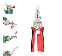 8 in 1 Wire Stripping Pliers,8 in 1 Wire Stripper With Voltage Tester,Multifunctional Professional Wire Stripper Electrical Pliers for Wire Cutting Stripping Crimping Repair Tool (1PC-Red)
