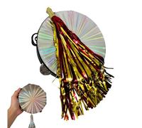 8 Inch Double Row Tambourine,Hand Held Percussion Drum Tambourine,Radiant Metal Adults Tambourines with Colored Tassel,for Church,Dance,KTV,Party,Musical Events