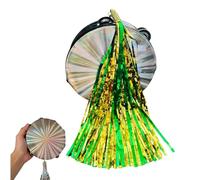 8 Inch Double Row Tambourine,Hand Held Percussion Drum Tambourine,Radiant Metal Adults Tambourines with Colored Tassel,for Church,Dance,KTV,Party,Musical Events