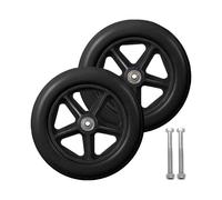 8 Inch Front Caster,2pcs Wheelchair Replacement Wheels,Non-Slip Solid Tire,190mm Gray in BlackBlack