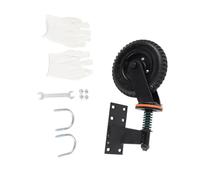 8 Inch Gate Wheel with 600lb Load Capacity, Heavy Duty Fence Gate Caster, High Carbon Steel and Rubber Shock Absorbing Wheel for Yard Garden Farm, Includes U Bolts and Wrench (Negra)