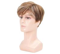 8 inch Men Wig Natural Short Straight Hair Synthetic Full Wigs Suave y Transpirable