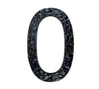 8-inch Stone Pattern Acrylic Black 3D Digital House Number(0)