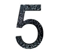8-inch Stone Pattern Acrylic Black 3D Digital House Number(5)