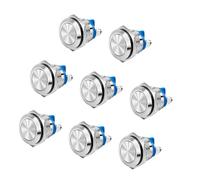 8 interruptores momentáneos de metal impermeables de 16 mm para coche, bocina de repuesto, bocina de motor de coche, interruptores de encendido