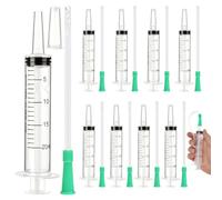 8 jeringas de 20 ml, con tubo de 15 cm, grande, protección contra fugas | Jeringa con tapa, sin aguja, reutilizable, transparente, para laboratorios científicos, medición de líquidos