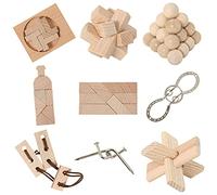 8 jeux de puzzle populaires de bois et de métal dans le pack de puzzle économies