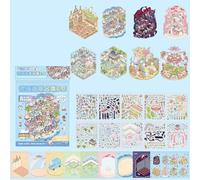 8 juegos de pegatinas 3D para casa, libro de escenas de calcomanías 3D, divertidas colecciones de terapia de escena, libro Supermarke, para adultos