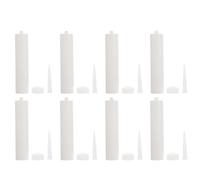 8 Juegos Tubo de Calafateo Sellador de PVC 300ml Blanco | Rellenable, Compatible Pistolas, Uso en Baño y Cocina, para Zócalos y Azulejos Irregulares