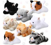 8 Juguetes de Peluche para Mascotas Animales de Peluche Surtido Pequeño de 5 Pulgadas Figuras de Peluche de Animal Muñeca de Felpa Linda para Niños Decoración (Gato Mentiroso)