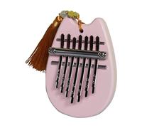 8 Key Mini Kalimba Wooden Mini Thumb Piano Retro Fingers Piano Exquisite Gift for Kids Beginners Piano De Pulgar(Pink 01)