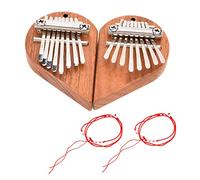 8 Key Thumb Piano, Kalimba Portable Finger Piano, Heart Shape Wooden Kalimba with 2 Lanyards, Fine Polished Keys for Beginners and, for Music Lovers