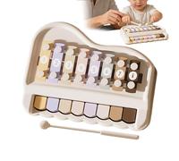 8 Keys Light Up Musical Instrument Toy - Piano Keyboard | Multicolored Glowing Keys with Sounds | Portable Piano with Mallet For 1-3 Years Boys Girls Home Classroom Party Holiday Indoor O