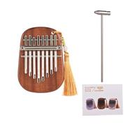 8 Keys Portátil Kalimba Pulgar Piano con Martillo de Melodía Elaborado por Madera Sapele para un Sonido Superior para Fiestas de Viaje (10.5x7.5x2.6cm)