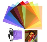 8 láminas resistentes al calor para lámparas, 8 colores de gel, A4 transparente, lámina de color para lámparas LED, filtro de color para lámpara de fotos, faros, estudio fotográfico estroboscópico