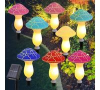 8 lámparas solares de jardín para exteriores, setas, lámparas solares para exterior, jardín, setas, estacas de jardín, luces solares para setas, luces LED decorativas para exteriores, terrazas,