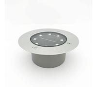 8 LED Ground Flat Pathway Lights Iluminación de paisaje al aire libre Solar In Ground Lights for patio, césped, jardín, patio(6000K white light)