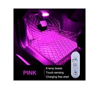 (8 LED rosa) Luces LED táctiles SEAMETAL para coche, lámparas de lectura inalámbricas para coche, mini