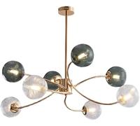 8 Light Sputnik Branch Cluster Glass Candelier Dormitorio Techo Nordic Canter Canted Vidrete Costilla Mediados Siglo Luz Colgante para Comidas de Cocina