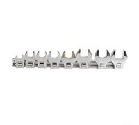 8 llaves de pie de gallo de 3/8 pulgadas, llave de extremo abierto de pie métrico de 10 a 19 mm, con un estante de almacenamiento, compatible con unidades de 3/8 pulgadas