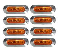 8 luces LED laterales impermeables 4 LED para faros delanteros laterales de coche para camiones de 12 V-24 V, remolque, RV, caravana, barco, marina, color amarillo