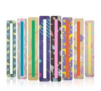 8 marcapáginas de colores, regla de lectura, regla de lectura colorida para ayudar a niños con dislexia.