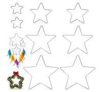 8 marcos de corona de alambre de estrella, anillos de metal de 5/10/15/20 cm para manualidades, aro floral de metal en forma de estrella, anillos de corona de alambre de metal para coronas