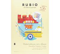 8 Matemáticas con ábaco. Descubre Estados Unidos | RUBIO | Restas con equivalencias -7 -8 -9. Números del 100000 al 999999