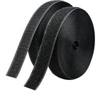 8 Metros 20 mm Auto Adhesivo Cinta Rollo Hook y Loop Tape Gancho y Cinta de Lazo, Cinta doble cara adhesivo de gancho y bucle, Sujeción Fuerte para proyectos de bricolaje (Negro)